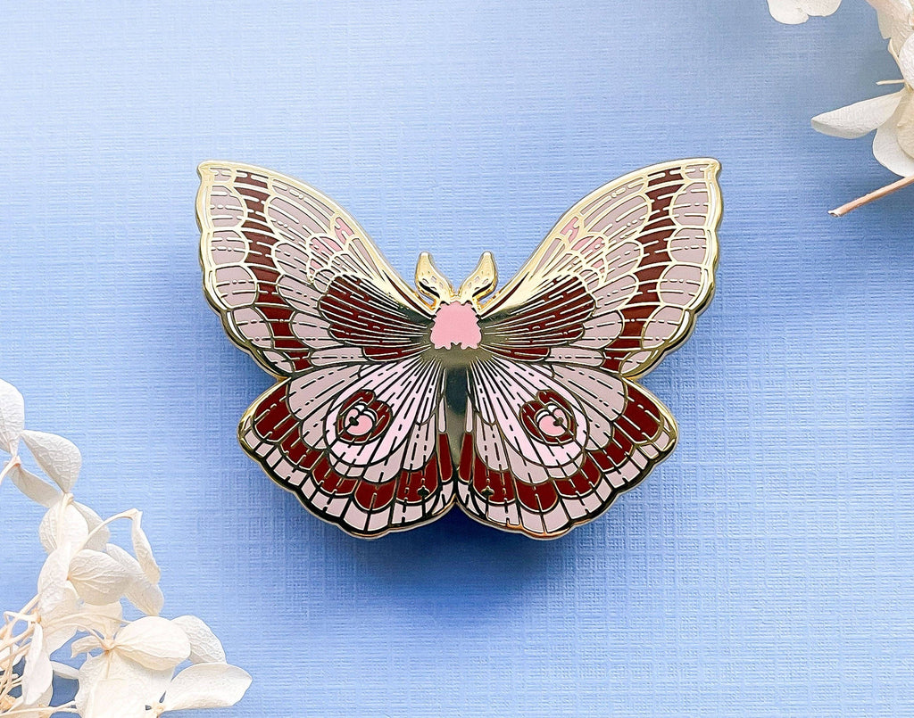 Coloradia Velda Pine Moth (Coloradia velda) Enamel Pin