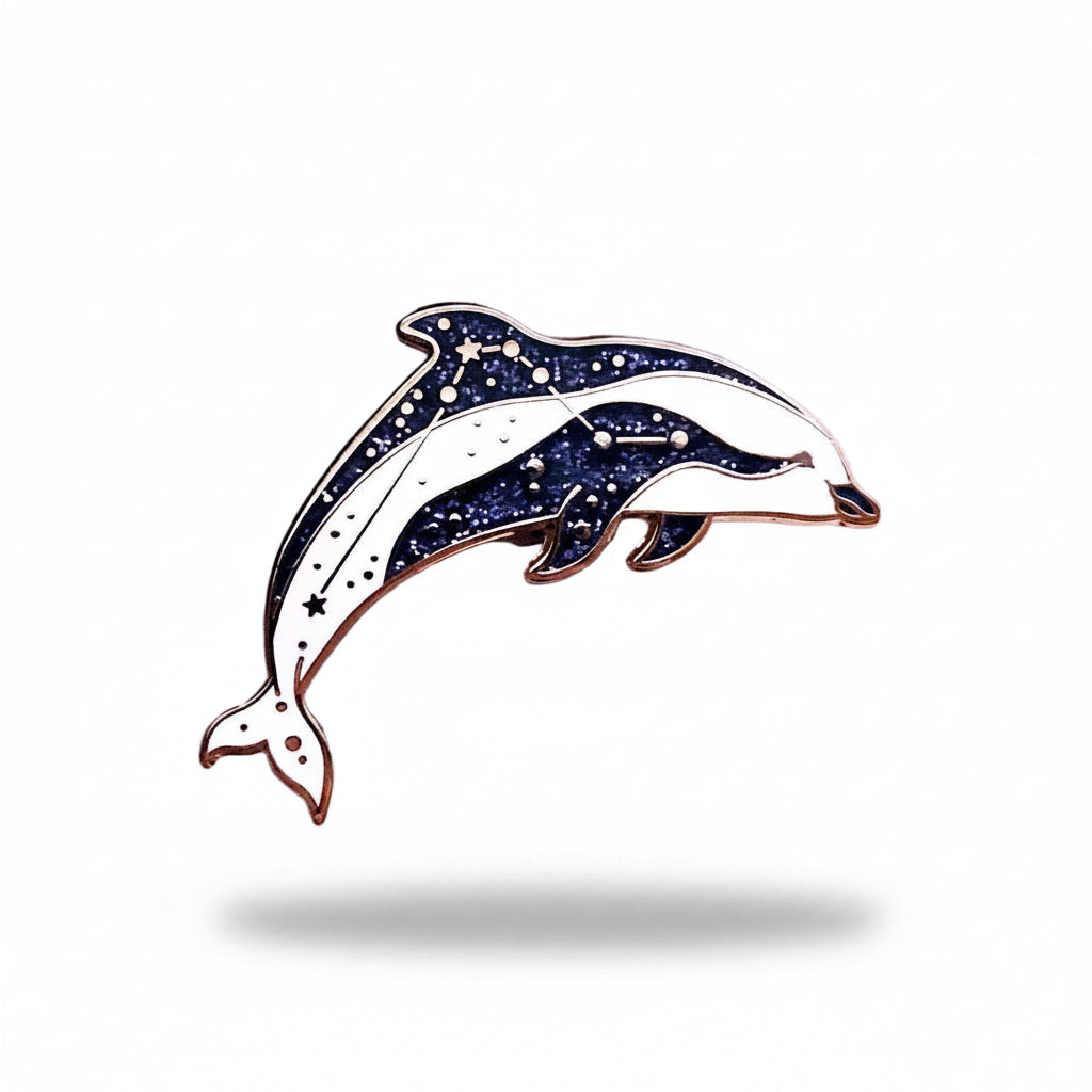 Horologium Constellation | Hourglass Dolphin | Collectible | Enamel Pin