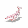 Pink dolphin illustration on a light pink background