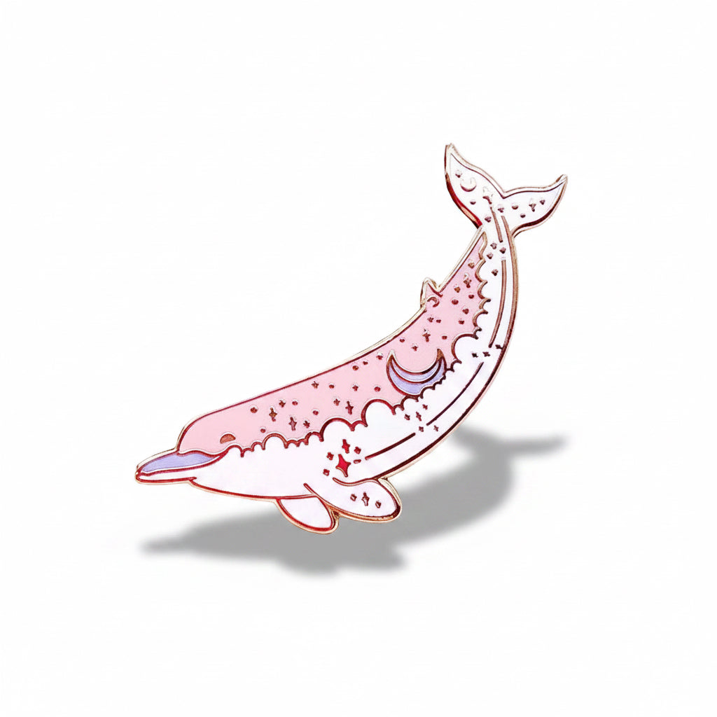Pink dolphin illustration on a light pink background