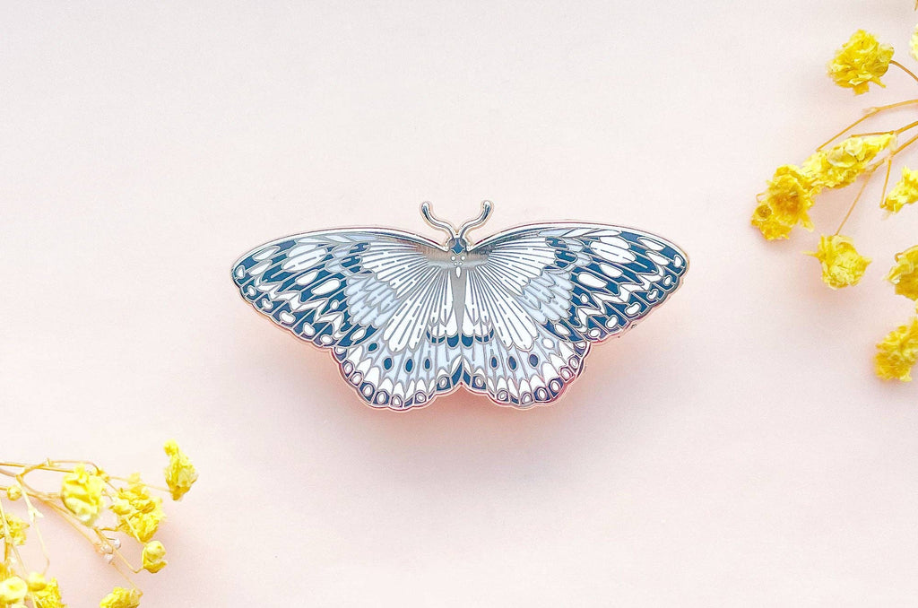 Paper Kite Butterfly (Idea leuconoe) Enamel Pin