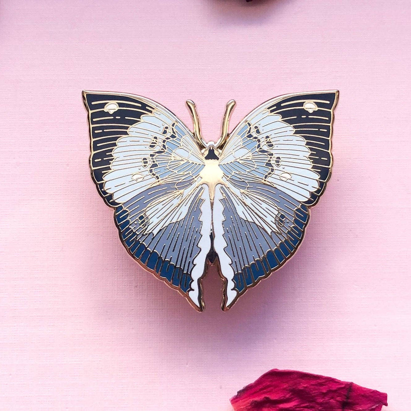 Blue Oakleaf Butterfly (Kallima horsfieldii) Enamel Pin