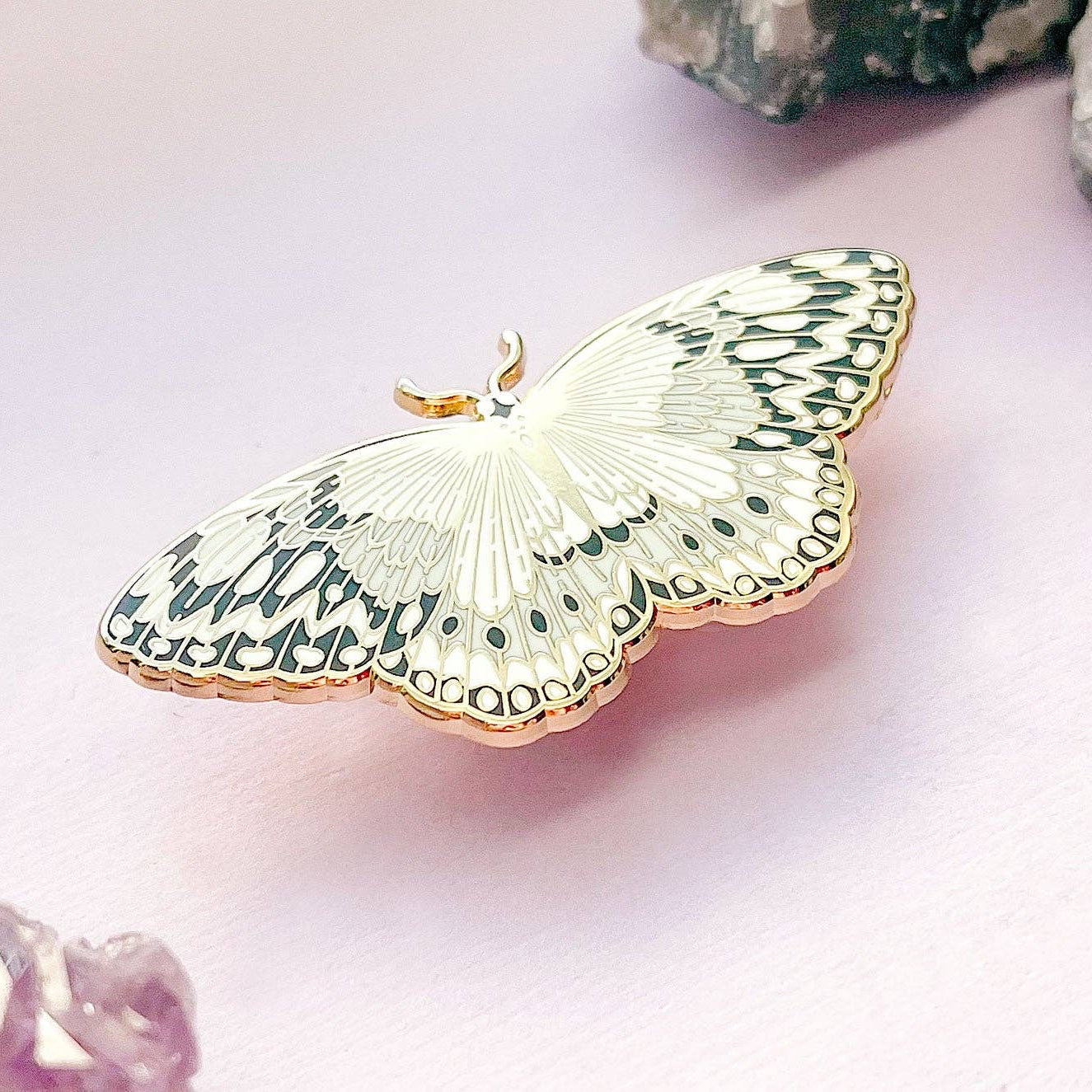 Paper Kite Butterfly (Idea leuconoe) Enamel Pin