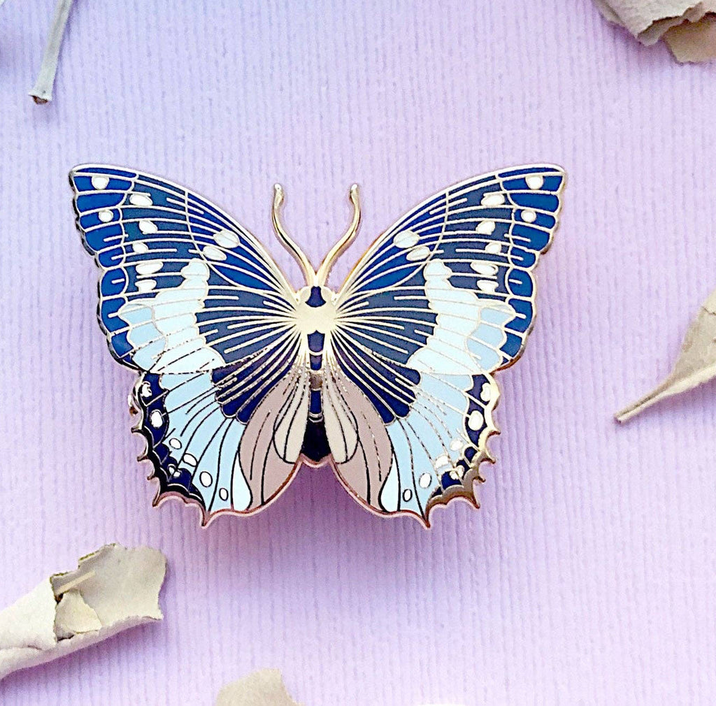 African Bluewing Butterfly (Charaxes smaragdalis) Enamel Pin