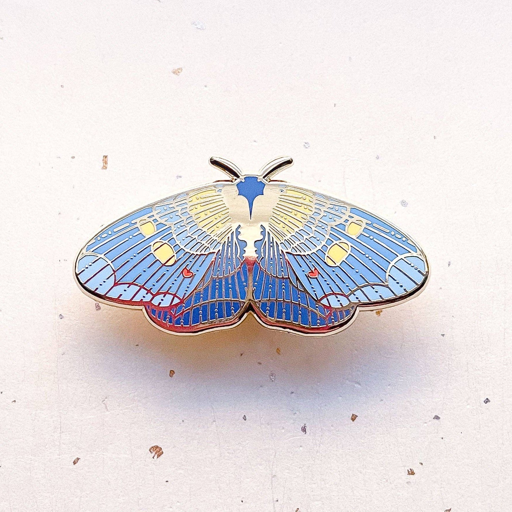 African Peach Moth (Egybolis vaillantina) Enamel Pin