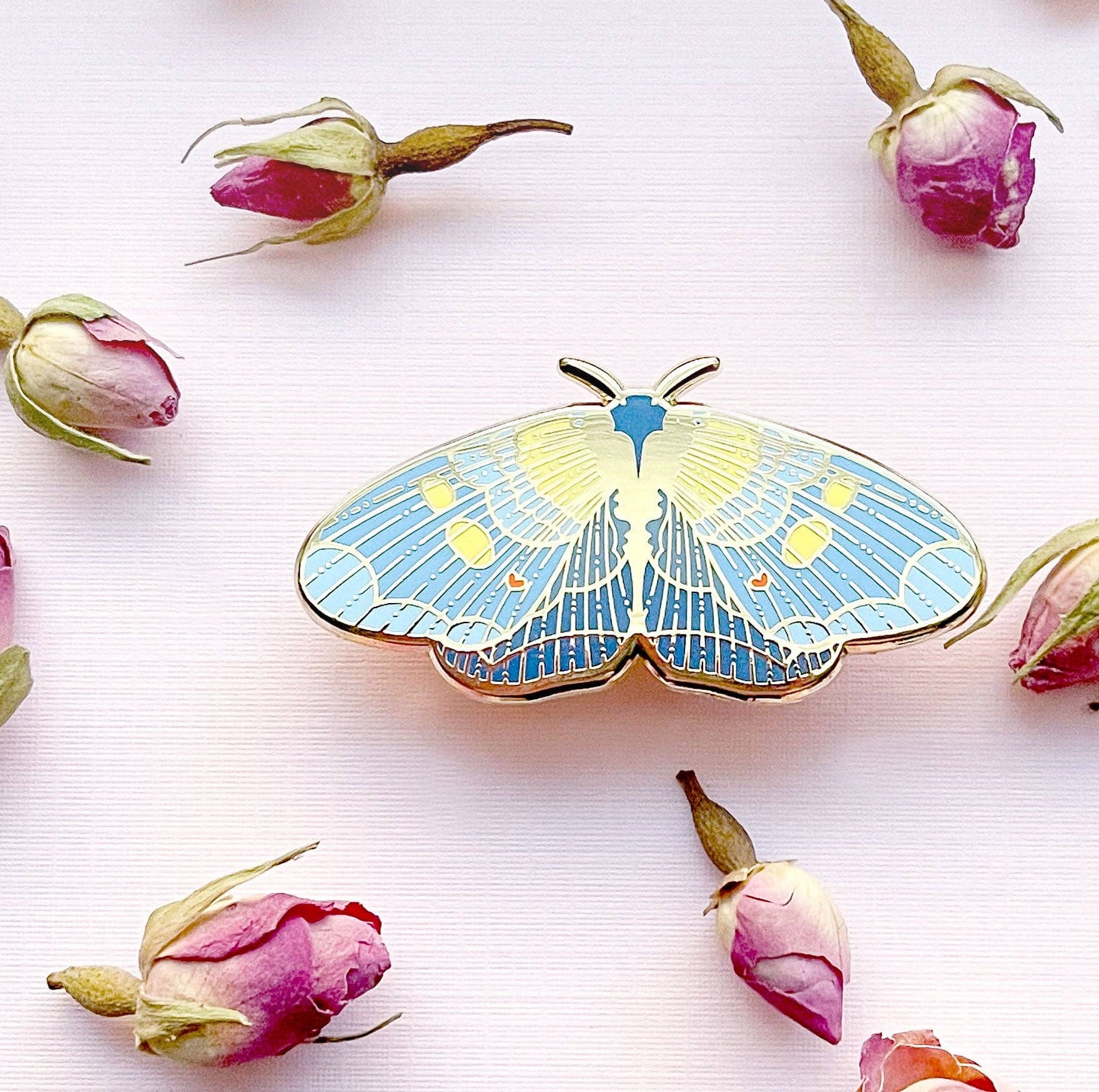 African Peach Moth (Egybolis vaillantina) Enamel Pin