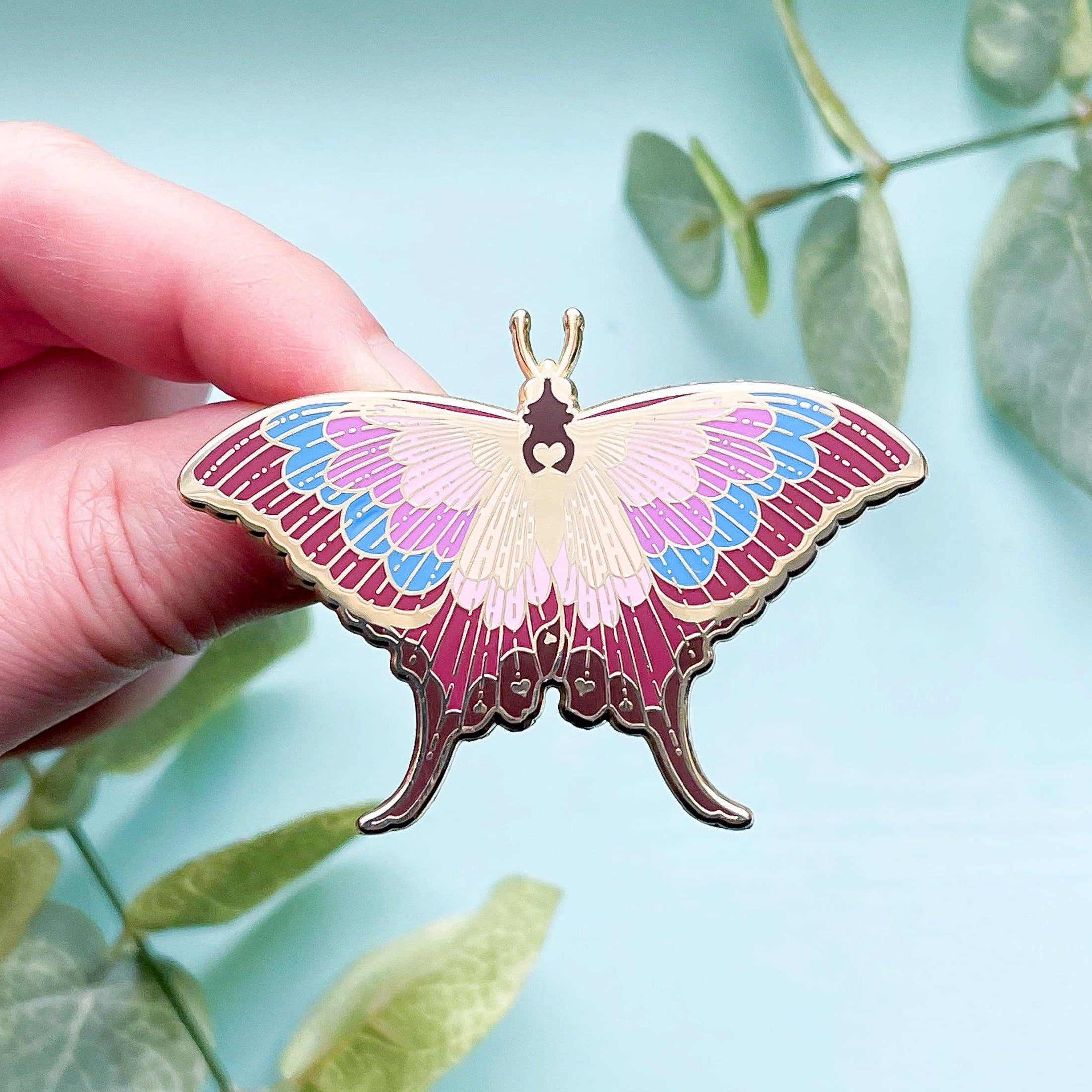 Sunset Daggerwing Butterfly (Marpesia furcula) Enamel Pin