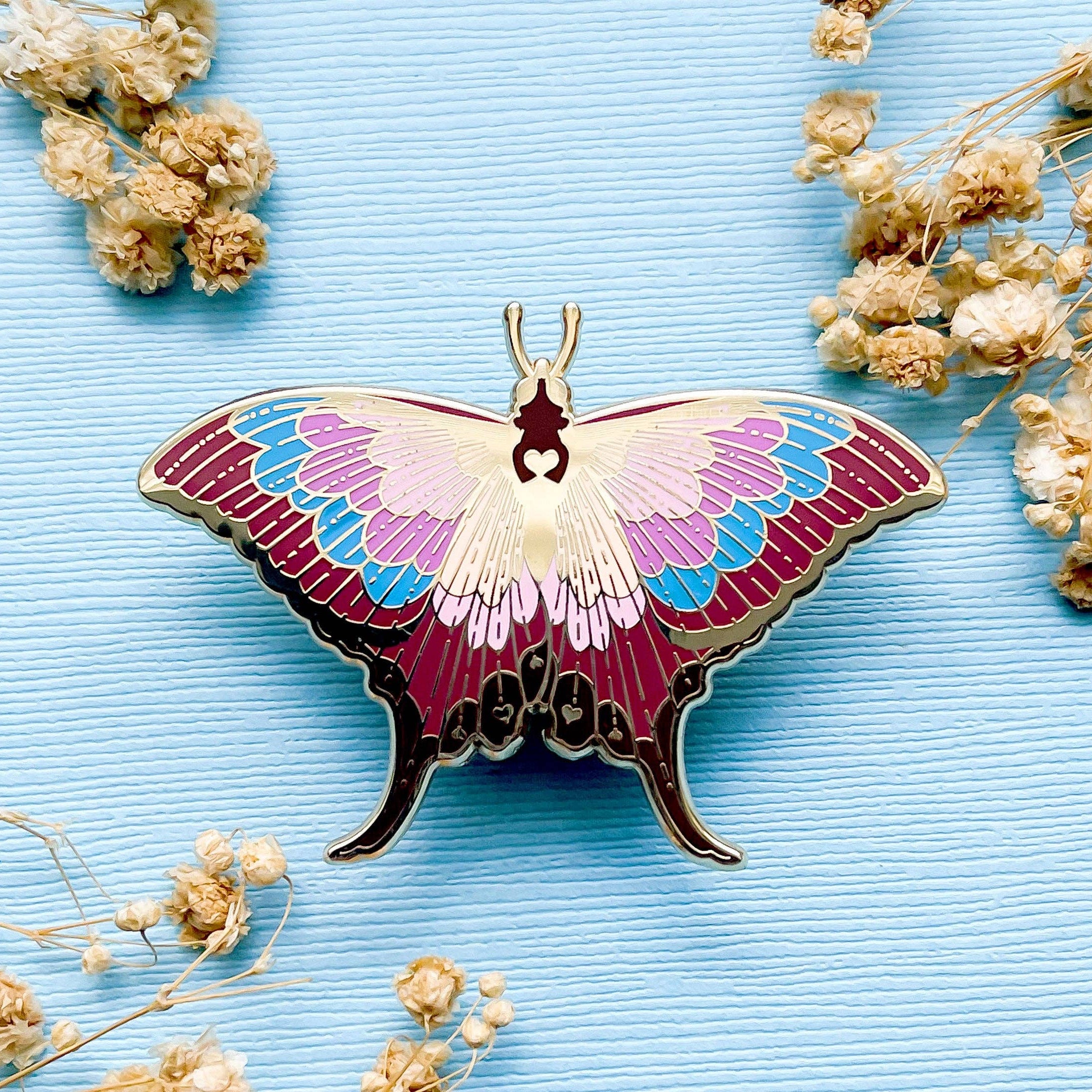 Sunset Daggerwing Butterfly (Marpesia furcula) Enamel Pin