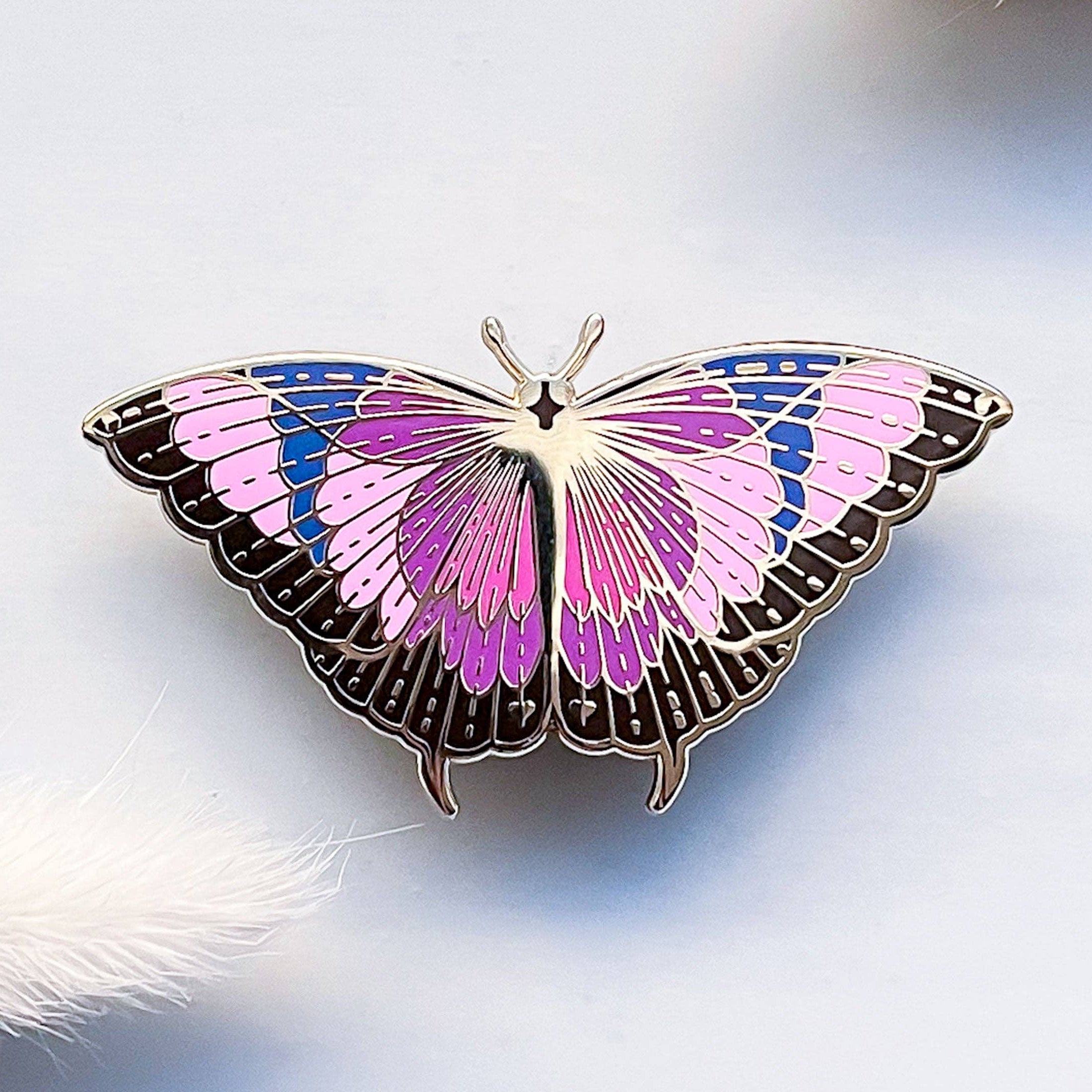 Noble Leafwing Butterfly (Fountainea nobilis) Enamel Pin