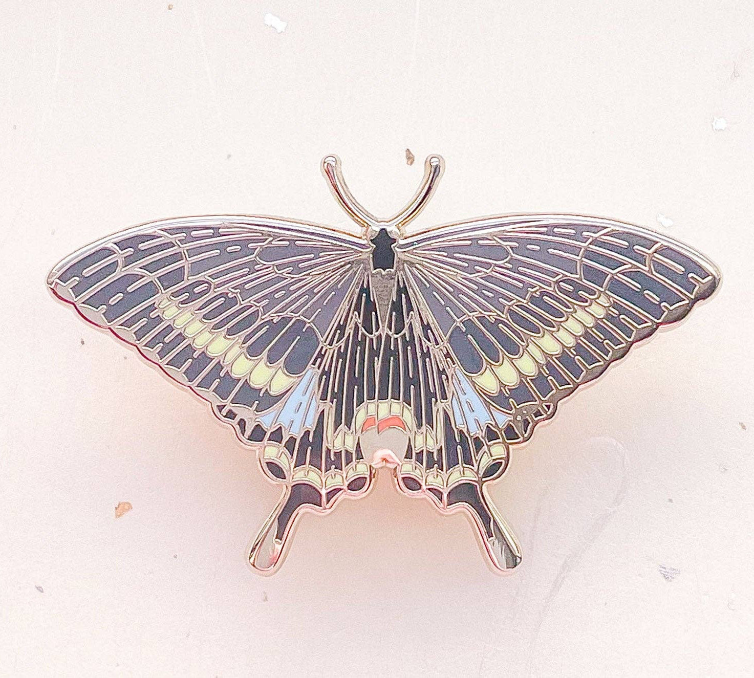 Paris Peacock Butterfly (Papilio paris) Enamel Pin
