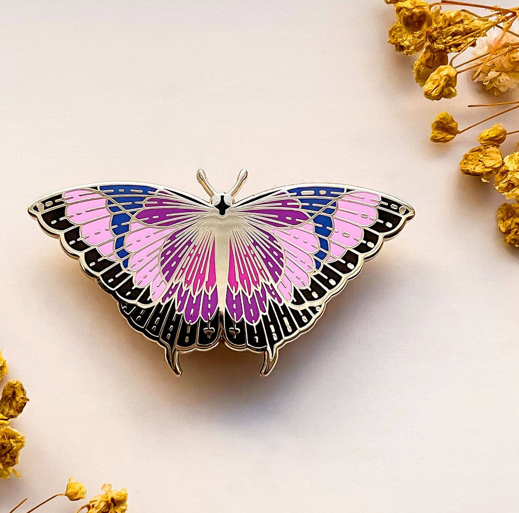 Noble Leafwing Butterfly (Fountainea nobilis) Enamel Pin