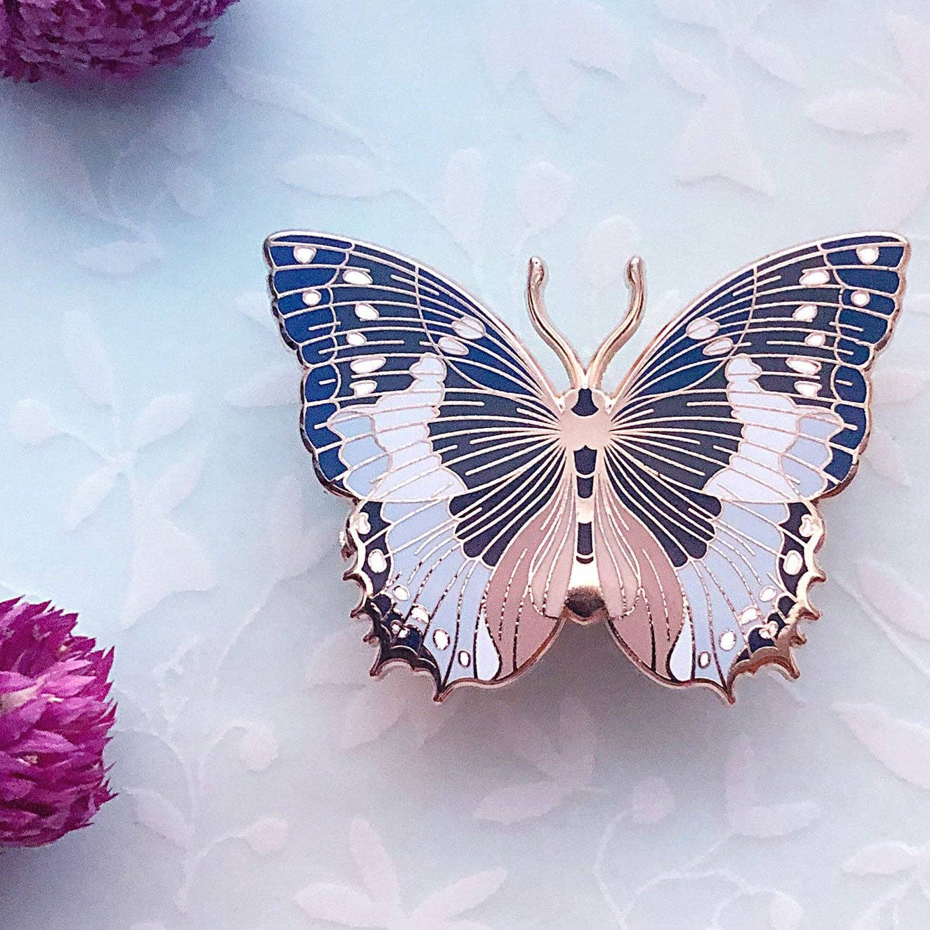 African Bluewing Butterfly (Charaxes smaragdalis) Enamel Pin
