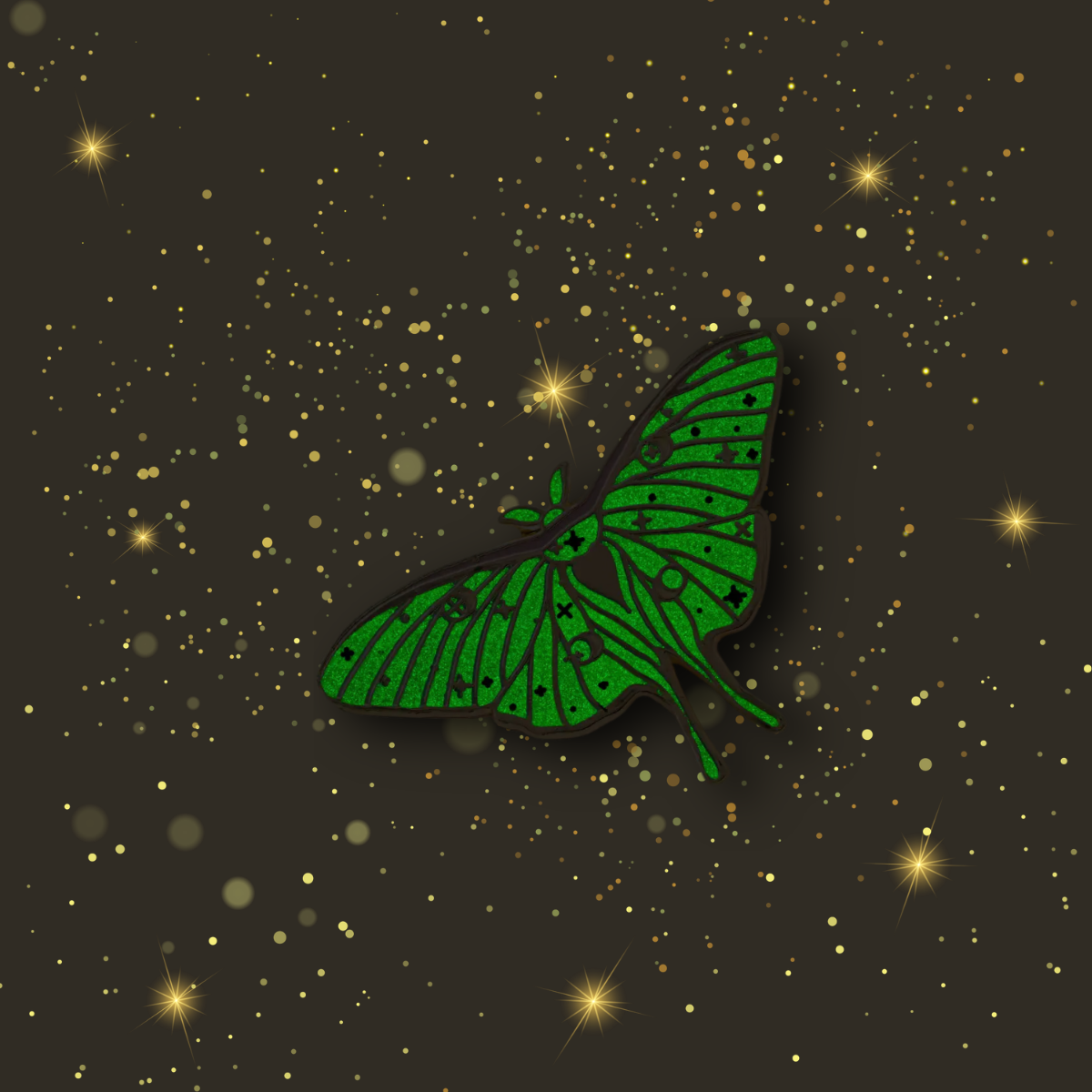 Luna Moth Enamel Pin- Glow in the Dark Fantasy Spring Gifts