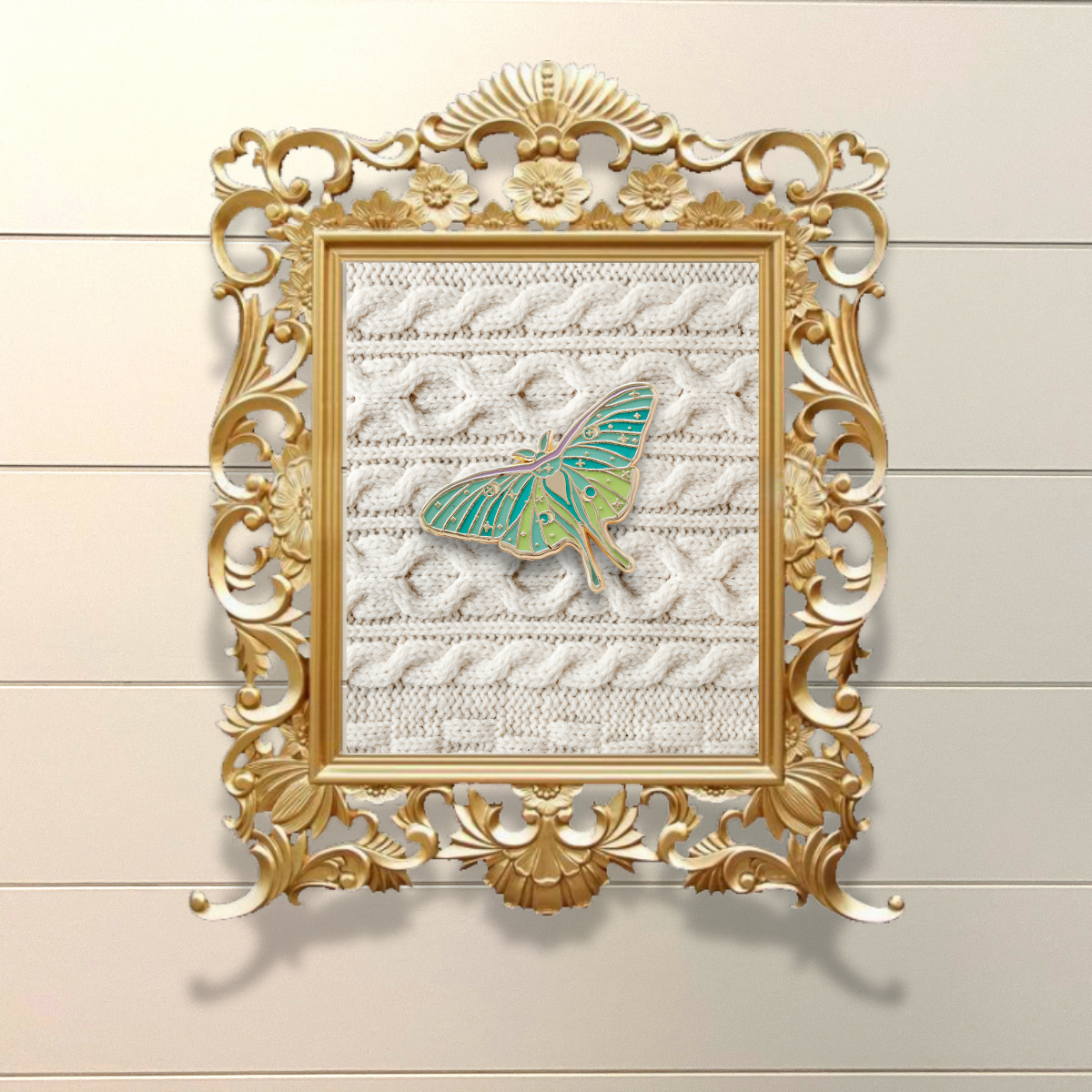 Luna Moth Enamel Pin- Glow in the Dark Fantasy Spring Gifts