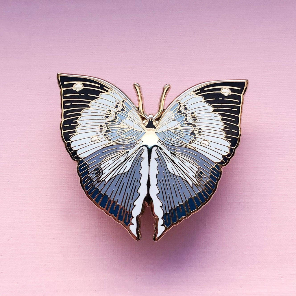 Blue Oakleaf Butterfly (Kallima horsfieldii) Enamel Pin