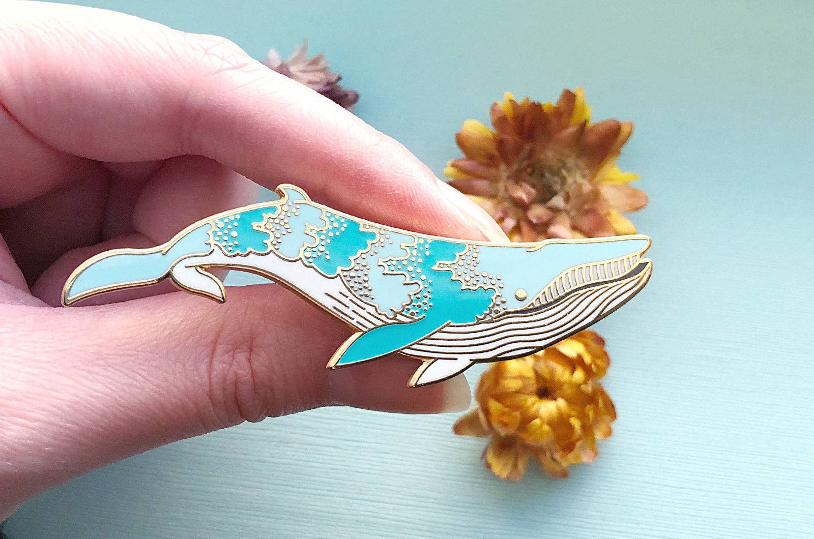 Bryde's Whale (Star Shine) Glow in the Dark Enamel Pin