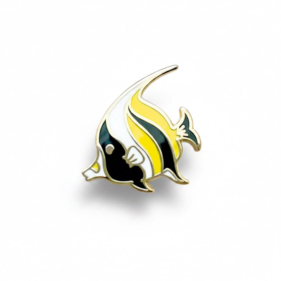 Tiny Moorish Idol Fish | Ocean Life | Hard Enamel Pin