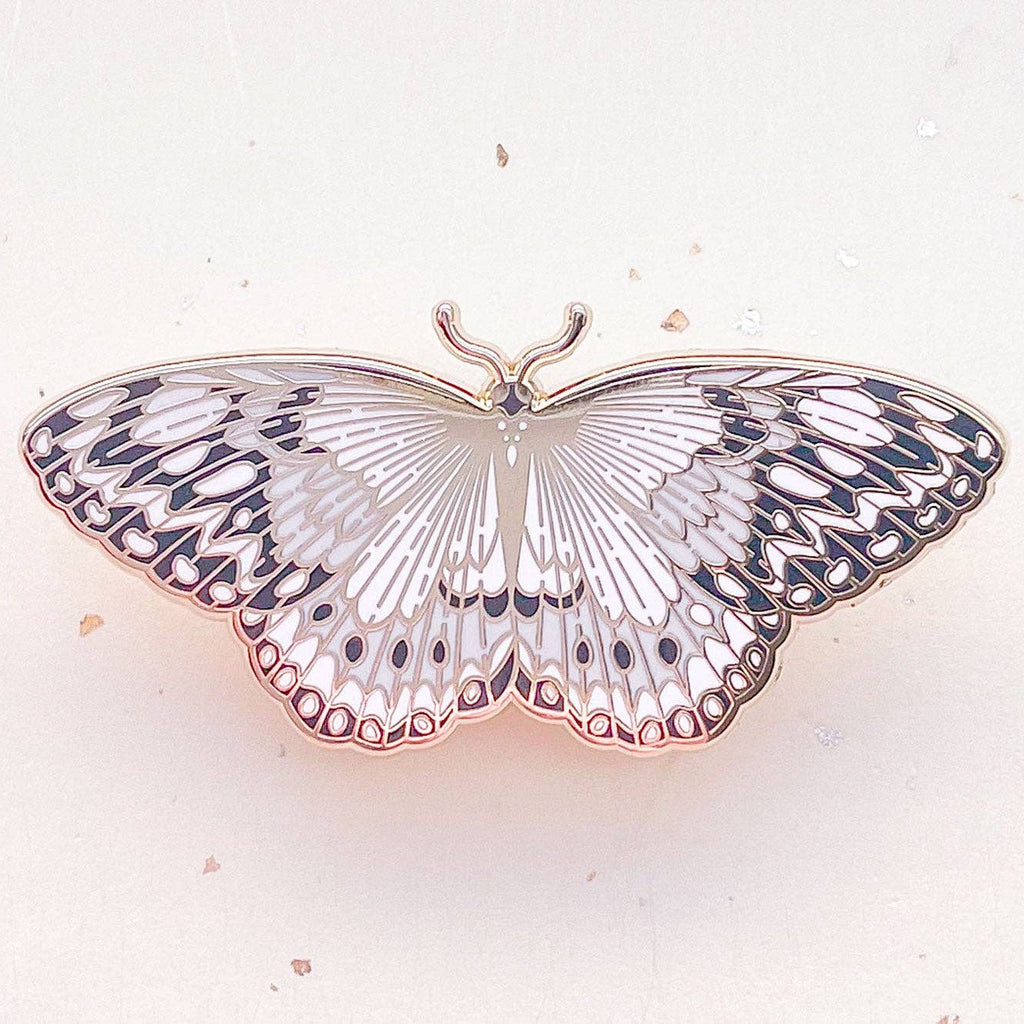 Paper Kite Butterfly (Idea leuconoe) Enamel Pin