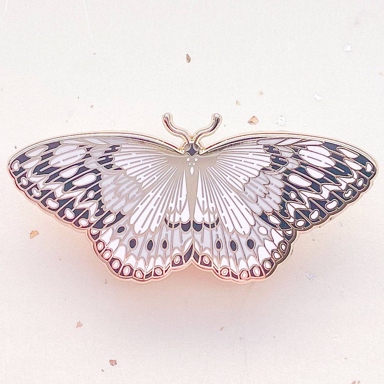 Paper Kite Butterfly (Idea leuconoe) Enamel Pin