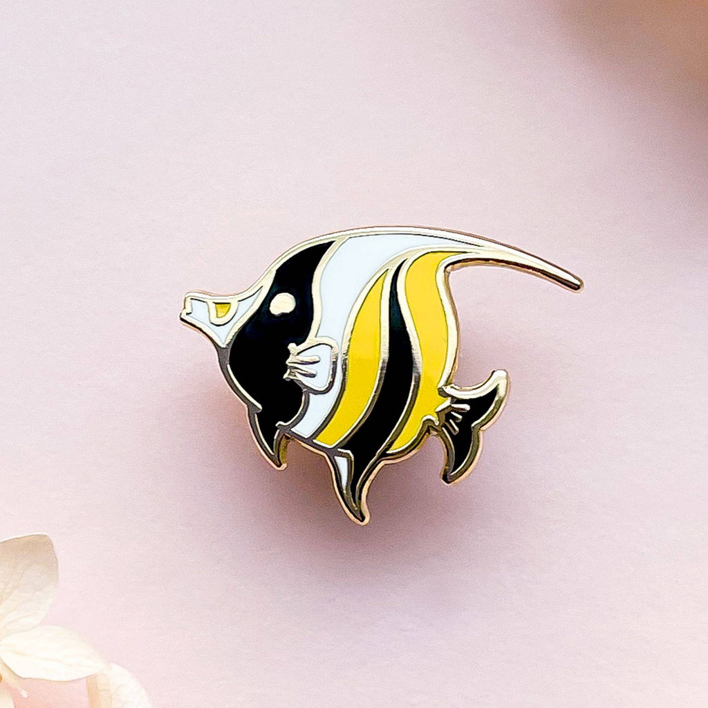 Tiny Moorish Idol Fish | Ocean Life | Hard Enamel Pin