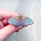 African Peach Moth (Egybolis vaillantina) Enamel Pin