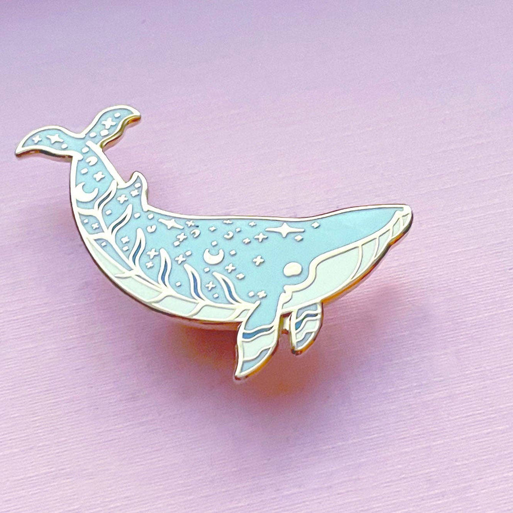 Moon Dedication Minke Whale Enamel Pin