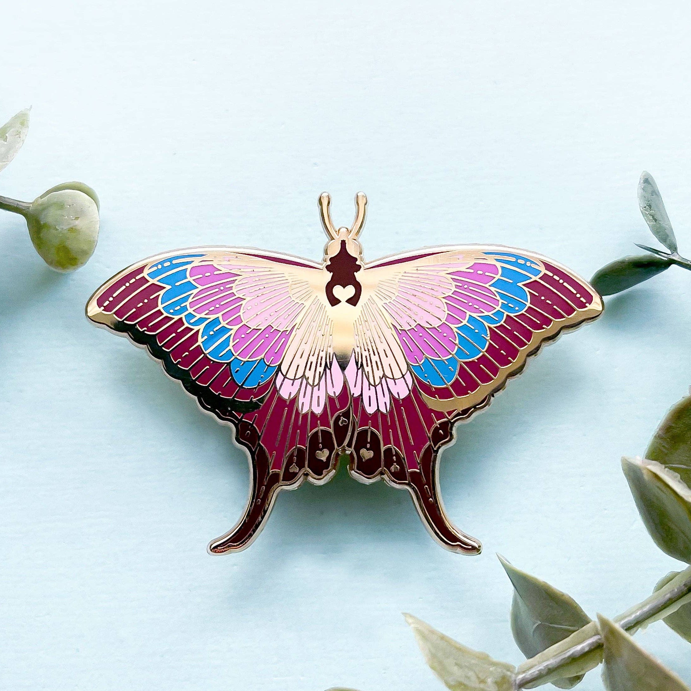 Sunset Daggerwing Butterfly (Marpesia furcula) Enamel Pin