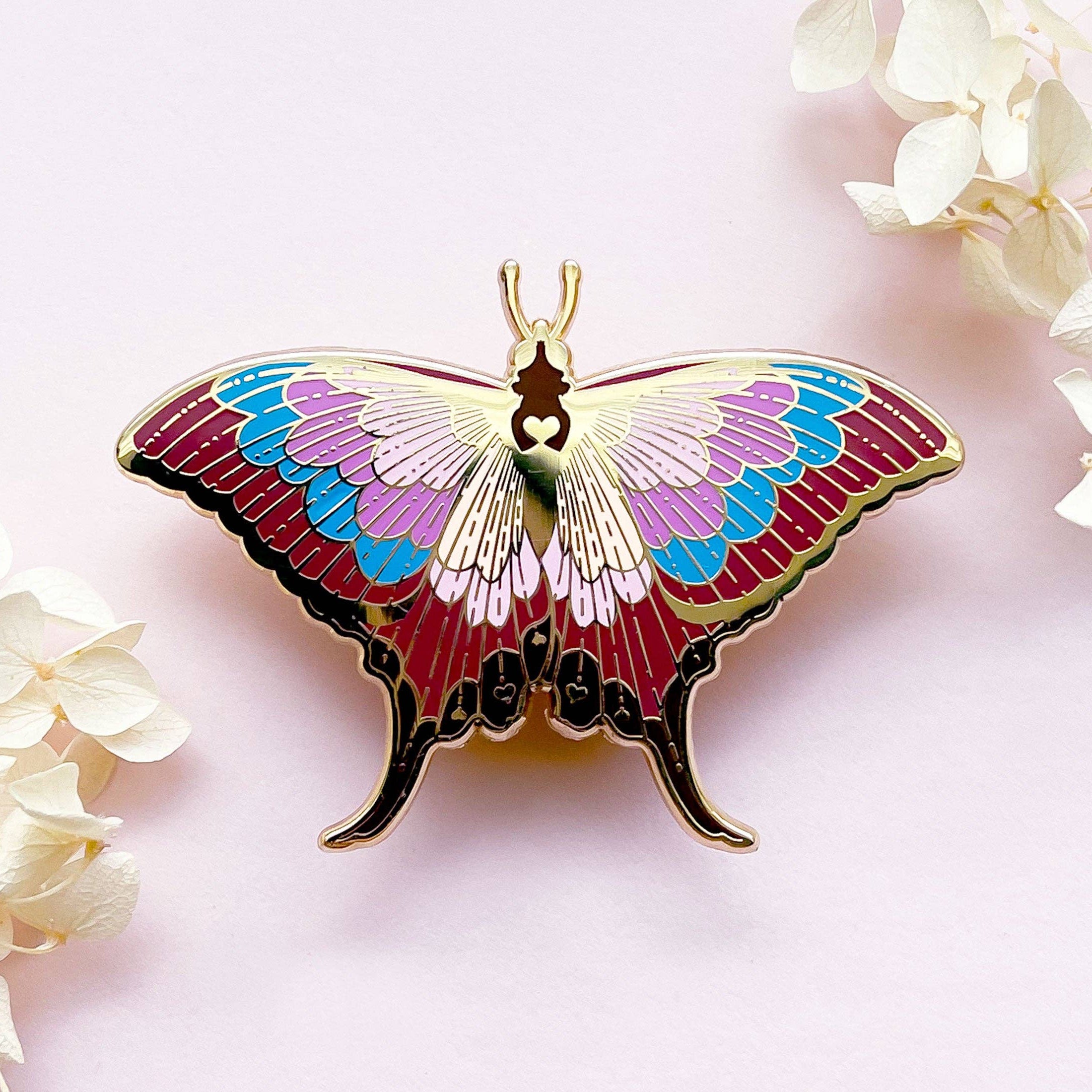 Sunset Daggerwing Butterfly (Marpesia furcula) Enamel Pin