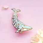 Moon Dedication Minke Whale Enamel Pin