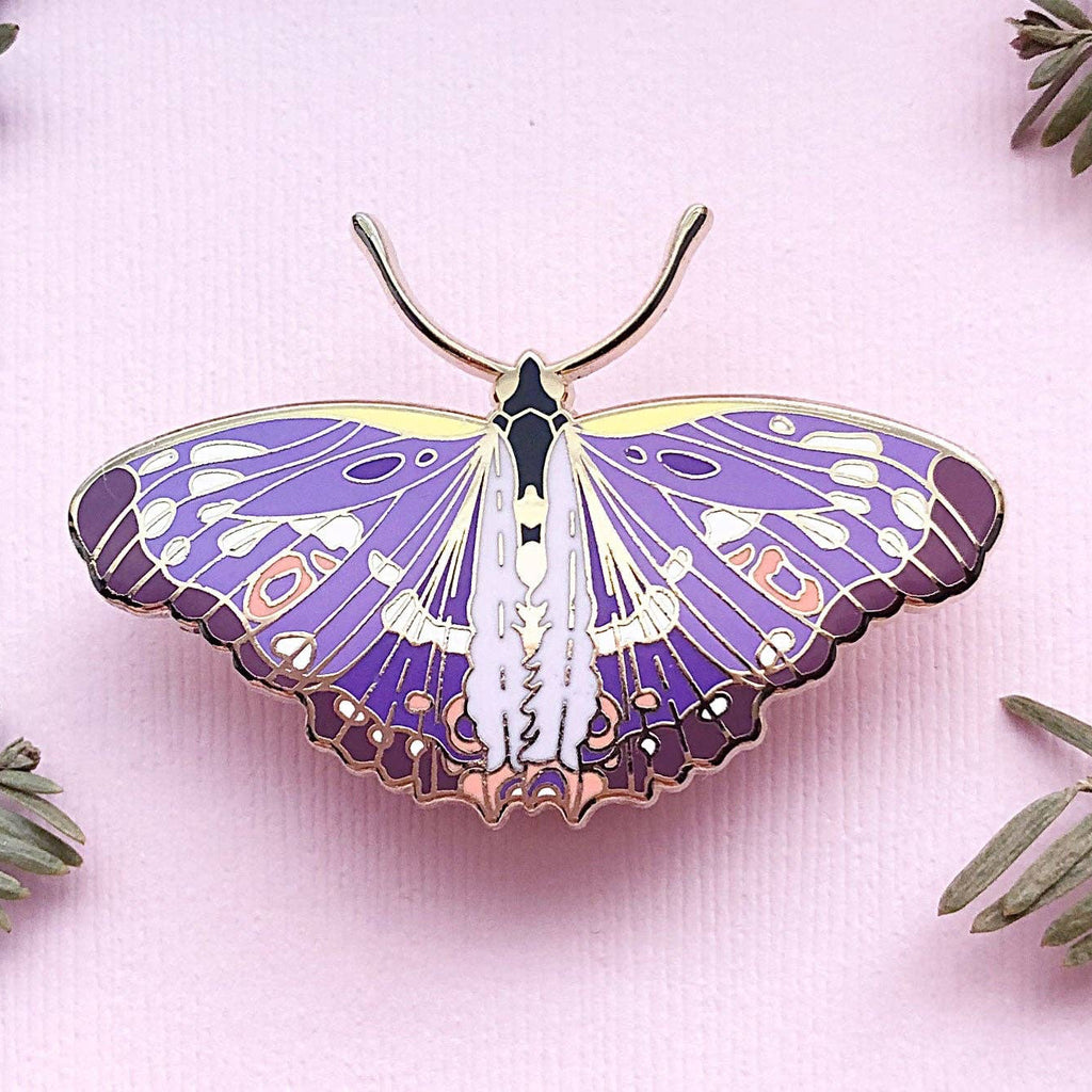 Lesser Purple Emperor Butterfly (Apatura ilia) Enamel Pin