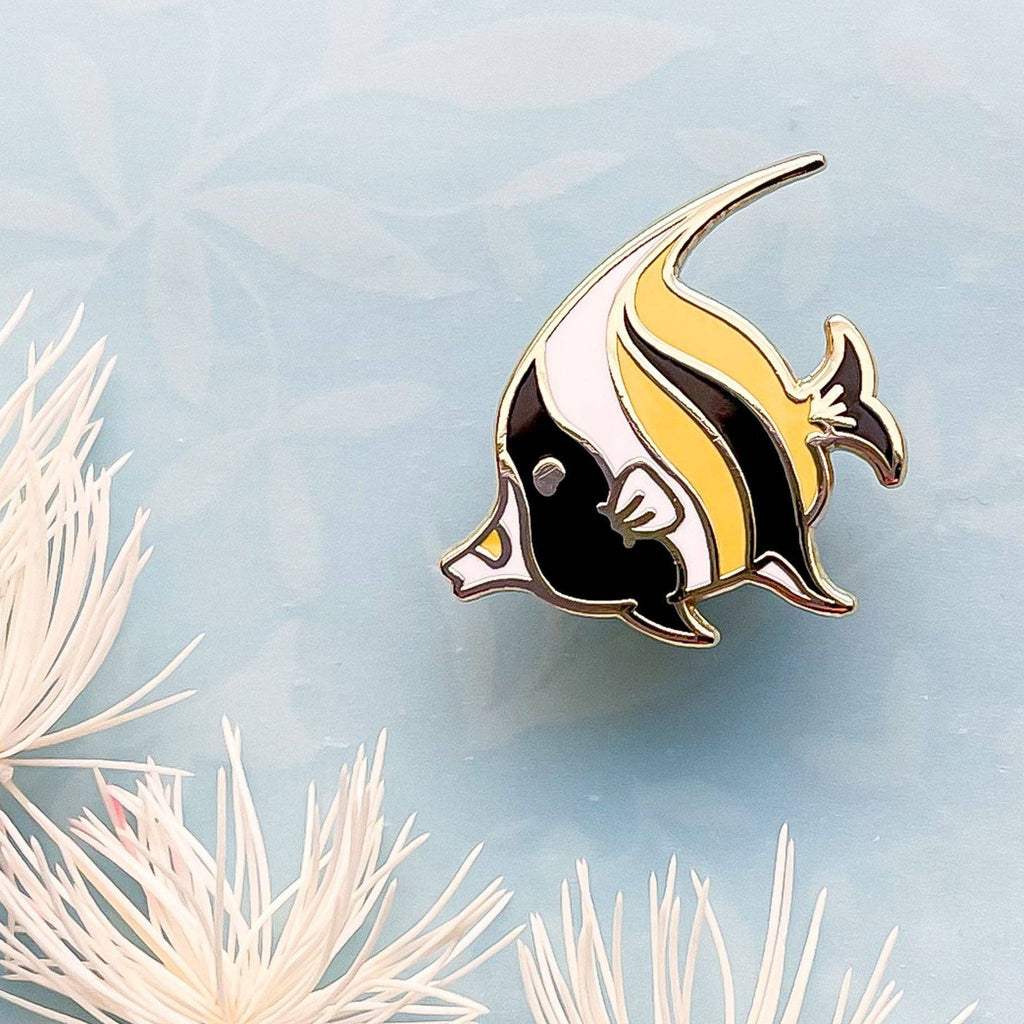 Tiny Moorish Idol Fish | Ocean Life | Hard Enamel Pin