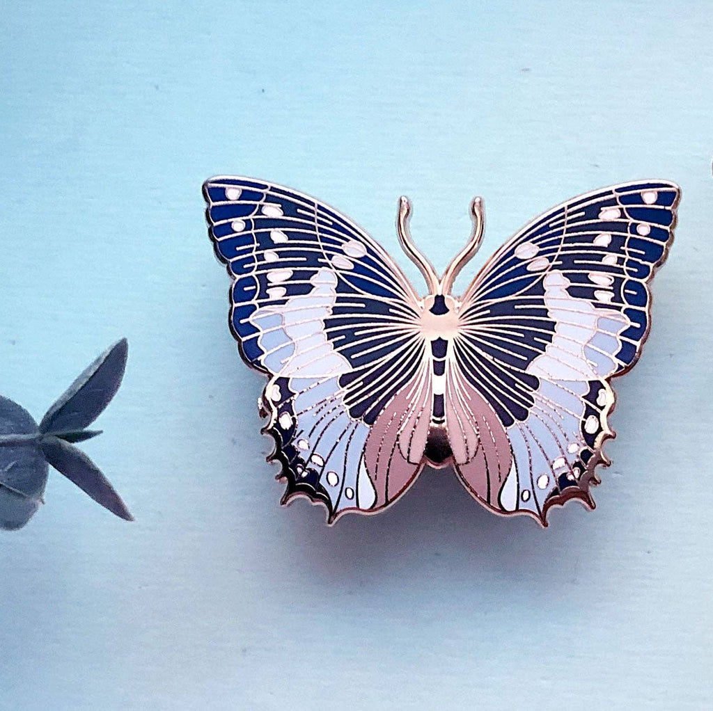 African Bluewing Butterfly (Charaxes smaragdalis) Enamel Pin