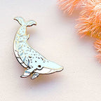 Moon Dedication Minke Whale Enamel Pin