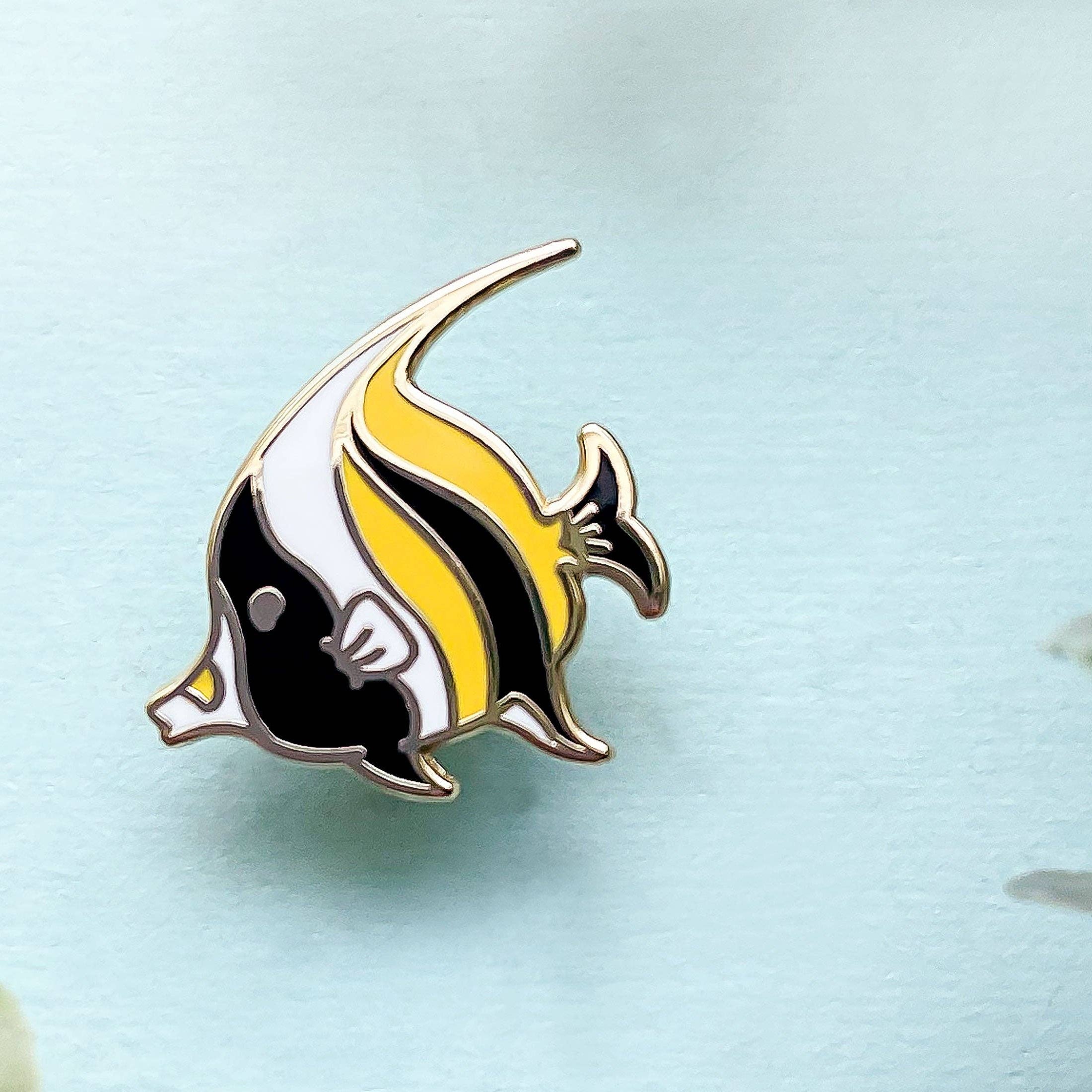 Tiny Moorish Idol Fish | Ocean Life | Hard Enamel Pin