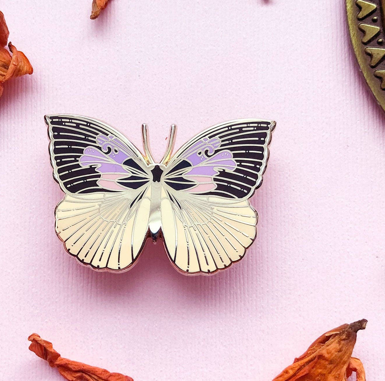 California Dogface Butterfly (Zerene eurydice) Enamel Pin