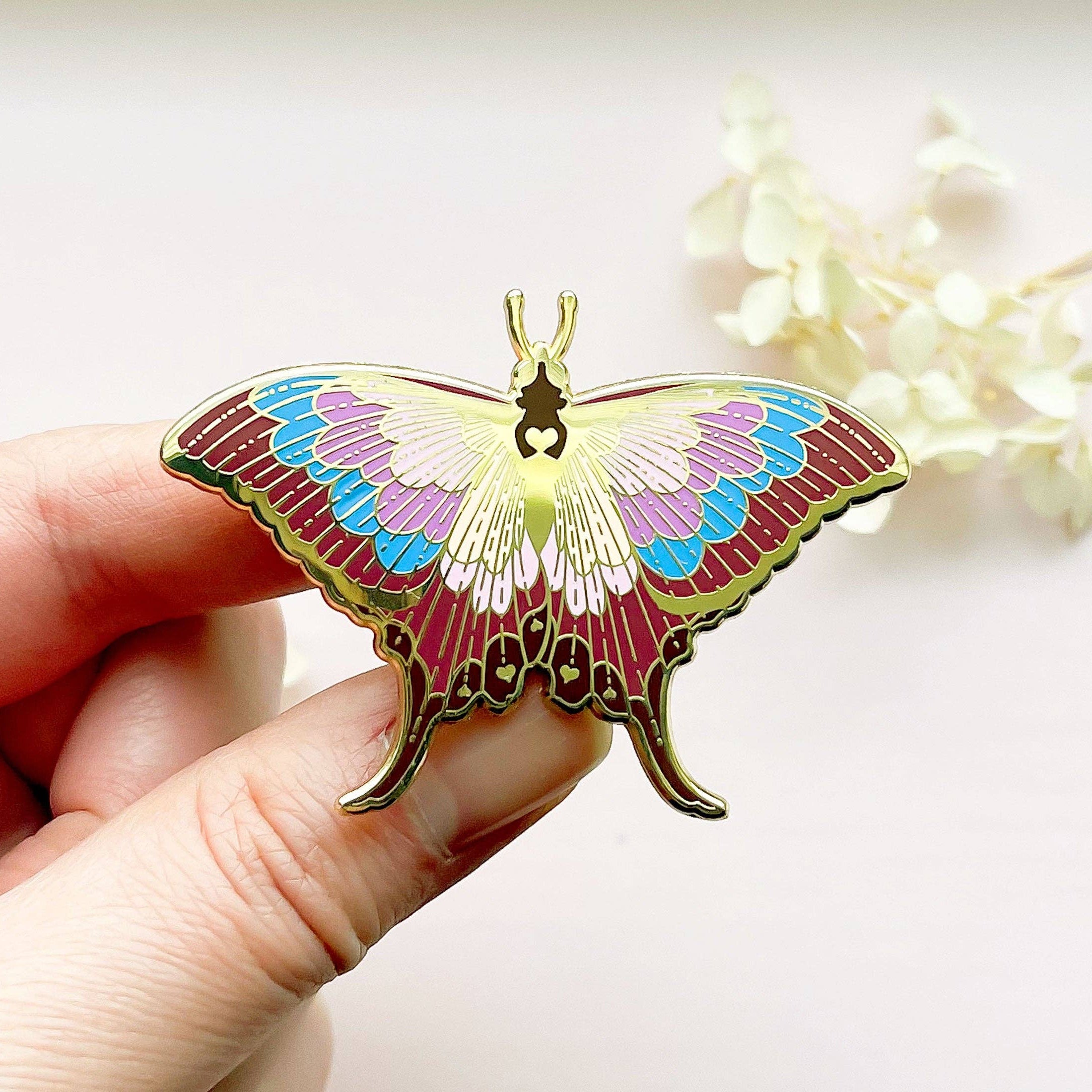 Sunset Daggerwing Butterfly (Marpesia furcula) Enamel Pin