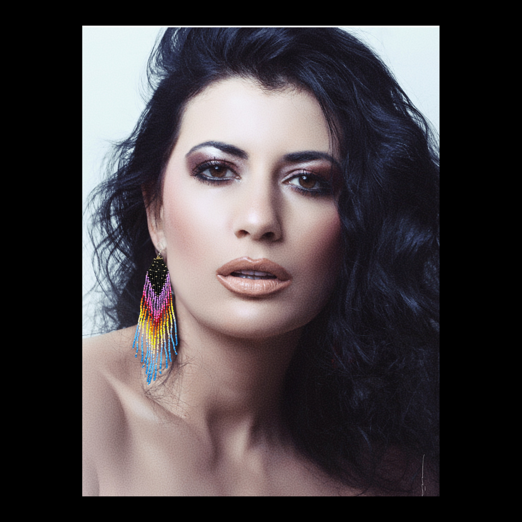 Fringe Dangle Earrings | Colorful Seed Beads