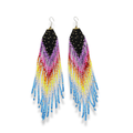 Fringe Dangle Earrings | Colorful Seed Beads