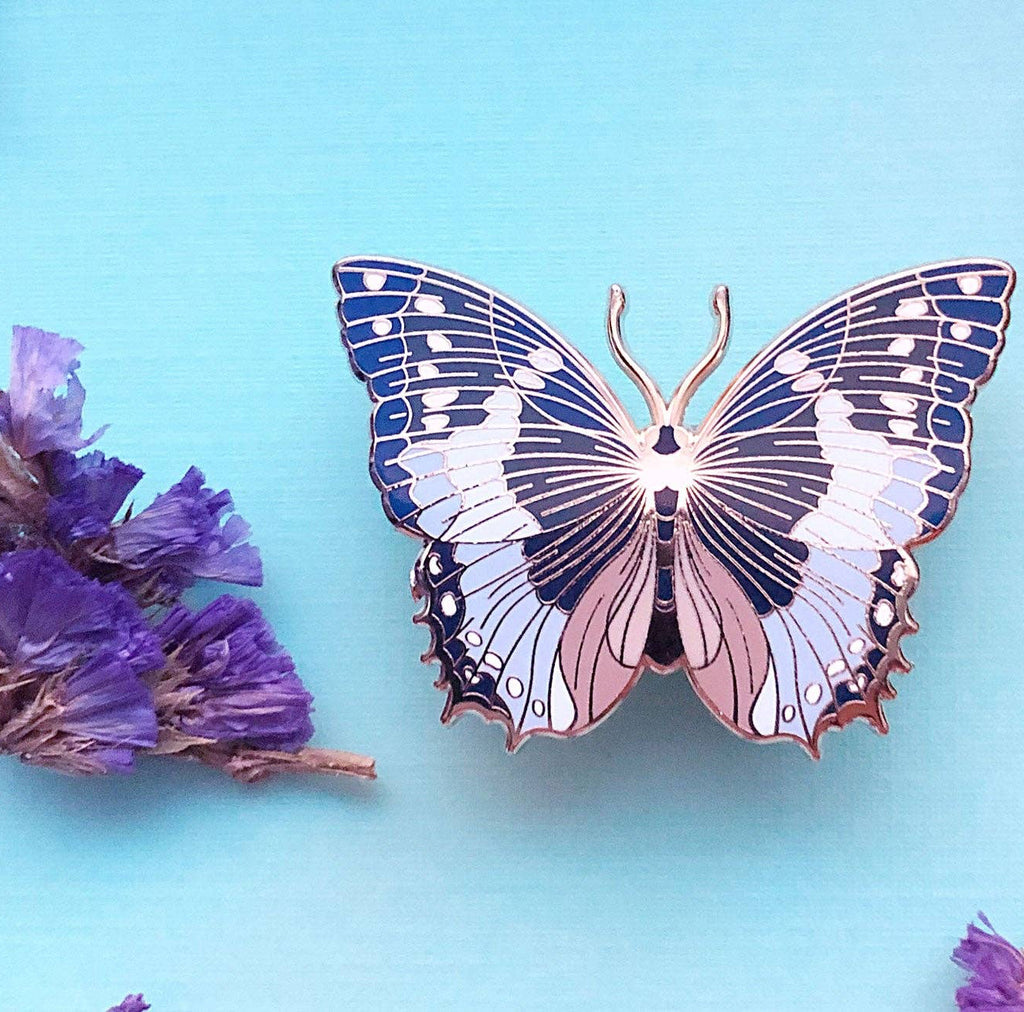 African Bluewing Butterfly (Charaxes smaragdalis) Enamel Pin