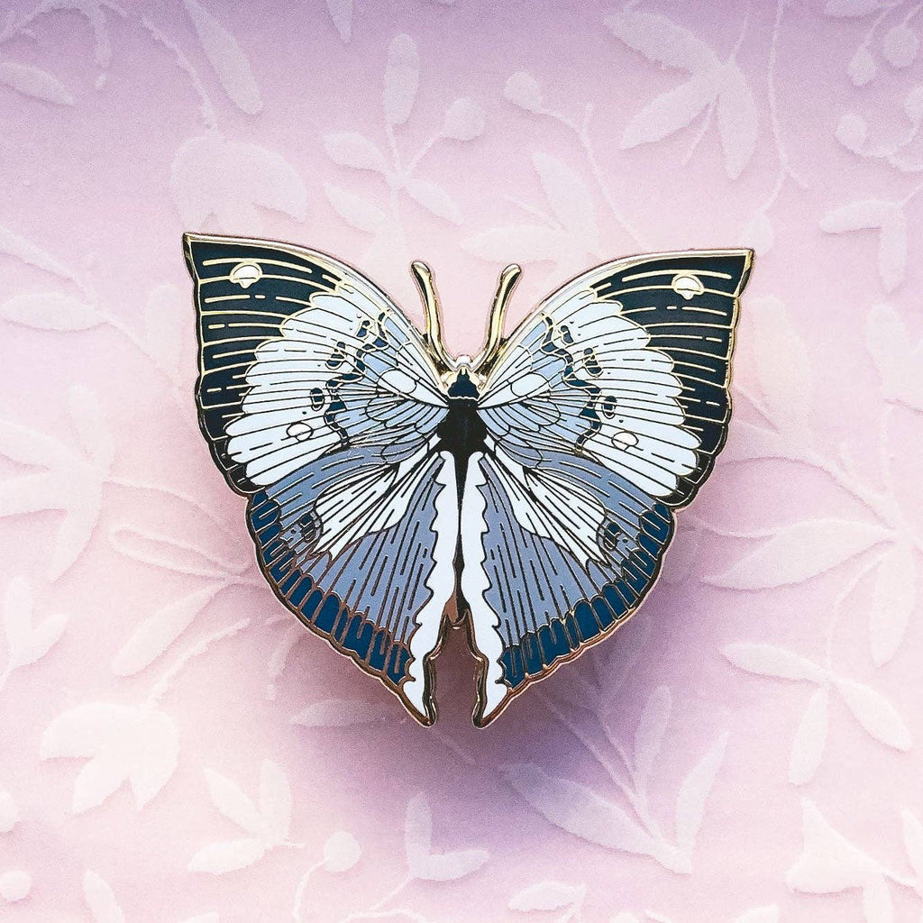 Blue Oakleaf Butterfly (Kallima horsfieldii) Enamel Pin