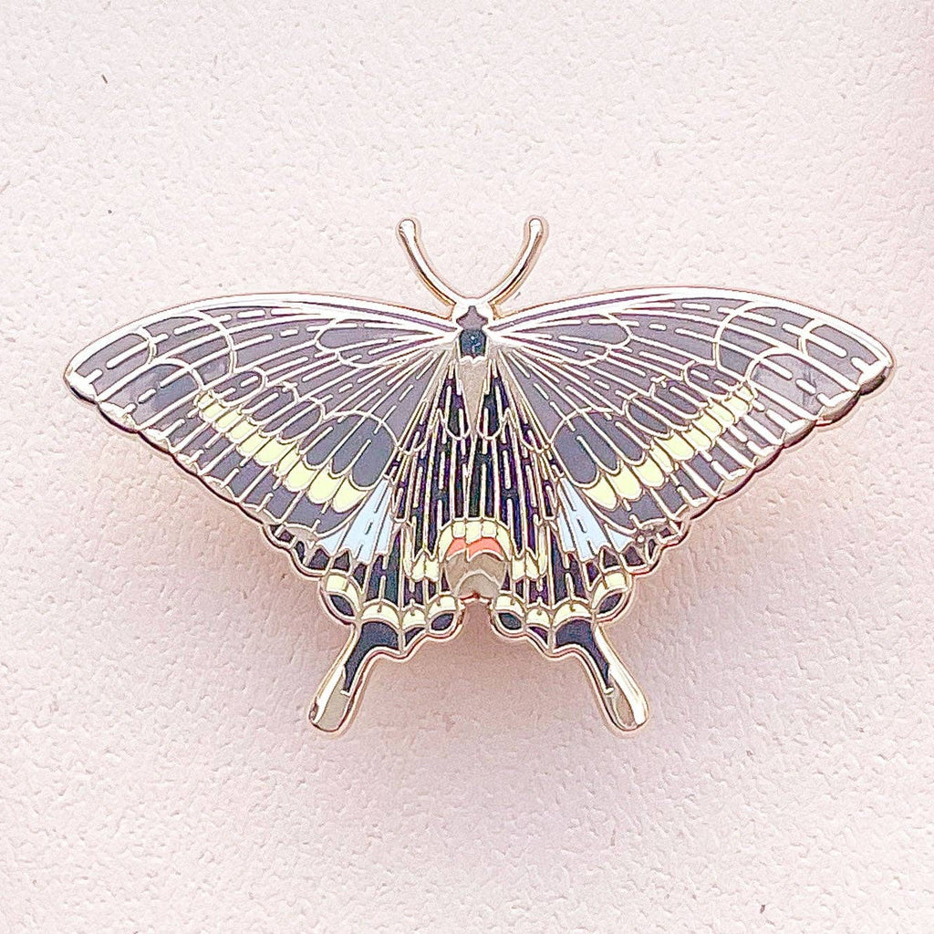 Paris Peacock Butterfly (Papilio paris) Enamel Pin