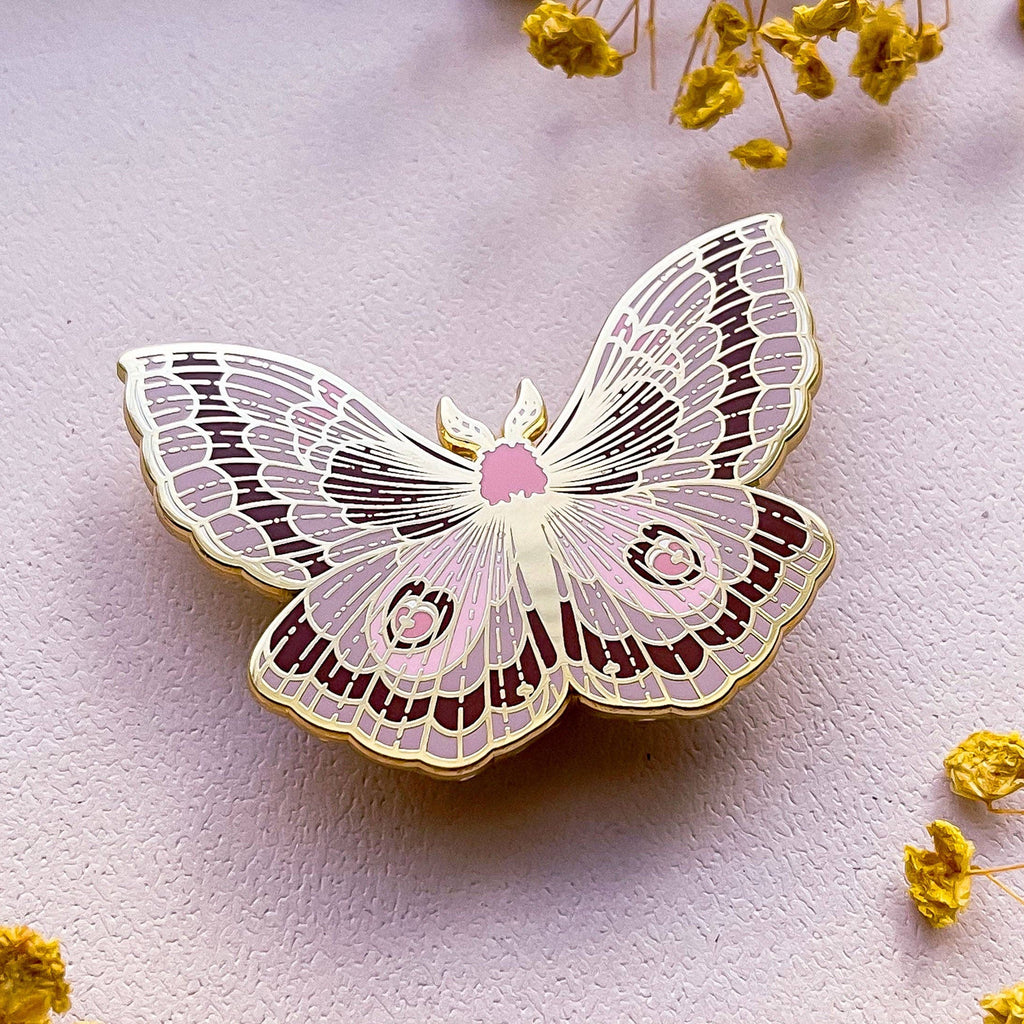 Coloradia Velda Pine Moth (Coloradia velda) Enamel Pin