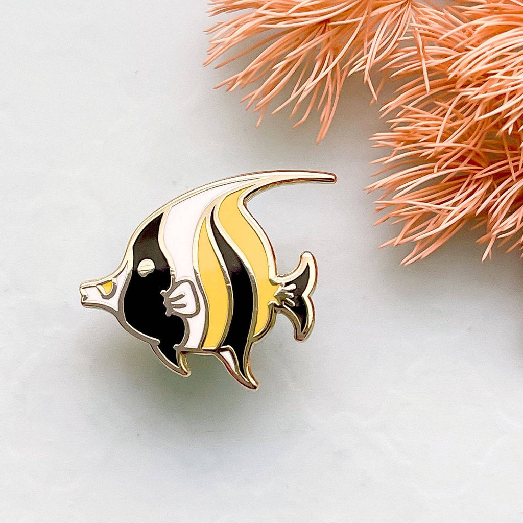 Tiny Moorish Idol Fish | Ocean Life | Hard Enamel Pin