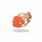 Colorful Ranchu Goldfish pin on a white background