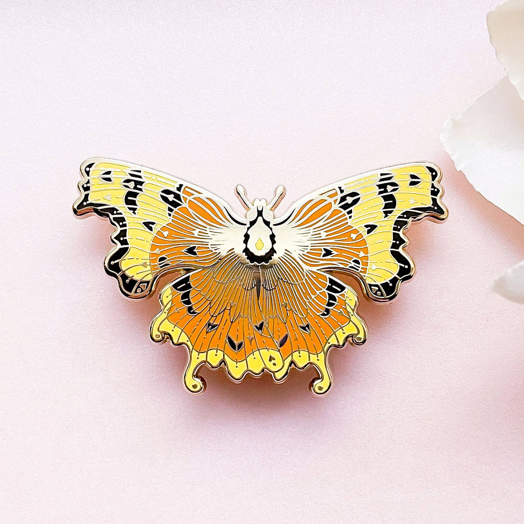 Comma Butterfly (Polygonia c-album) Enamel Pin