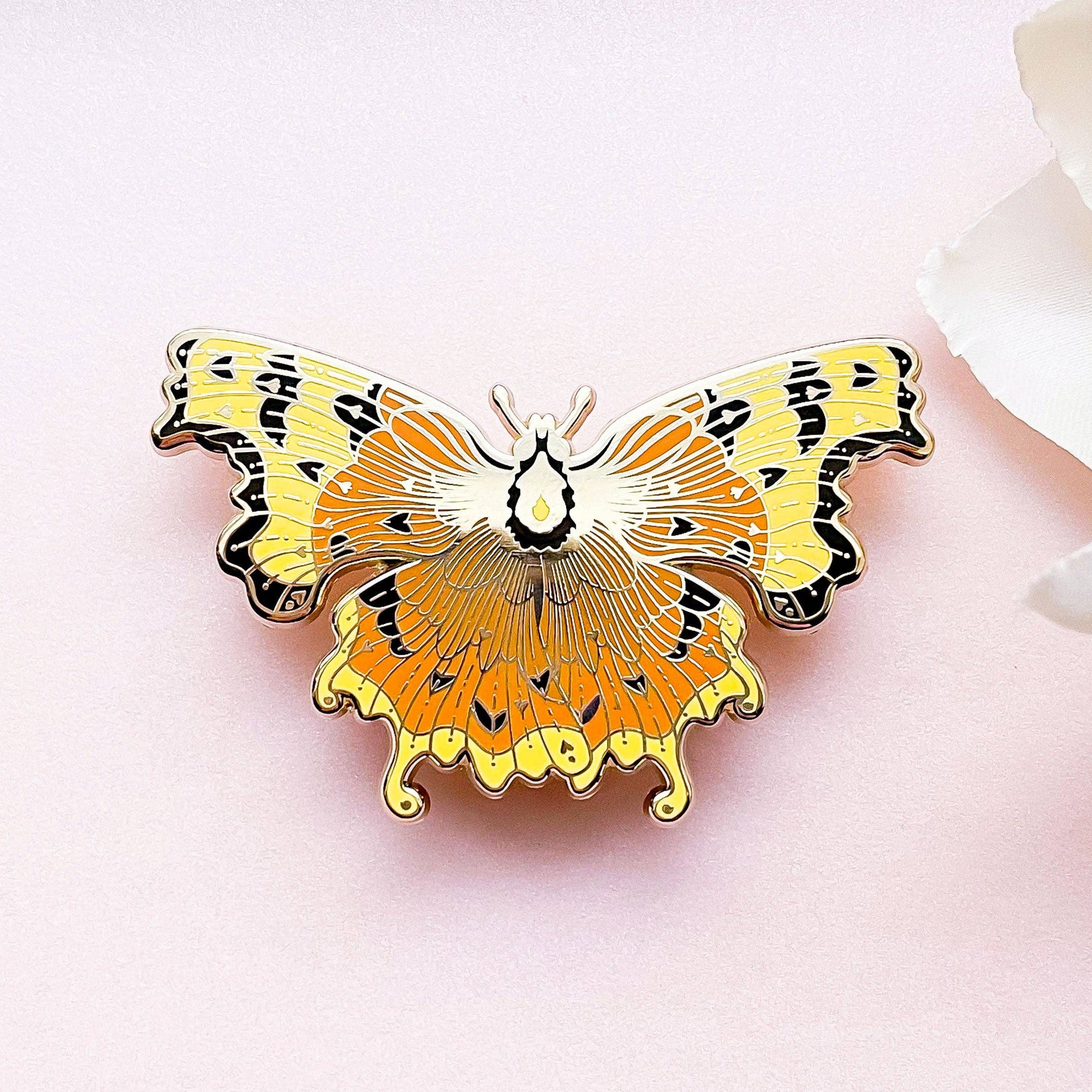 Comma Butterfly (Polygonia c-album) Enamel Pin