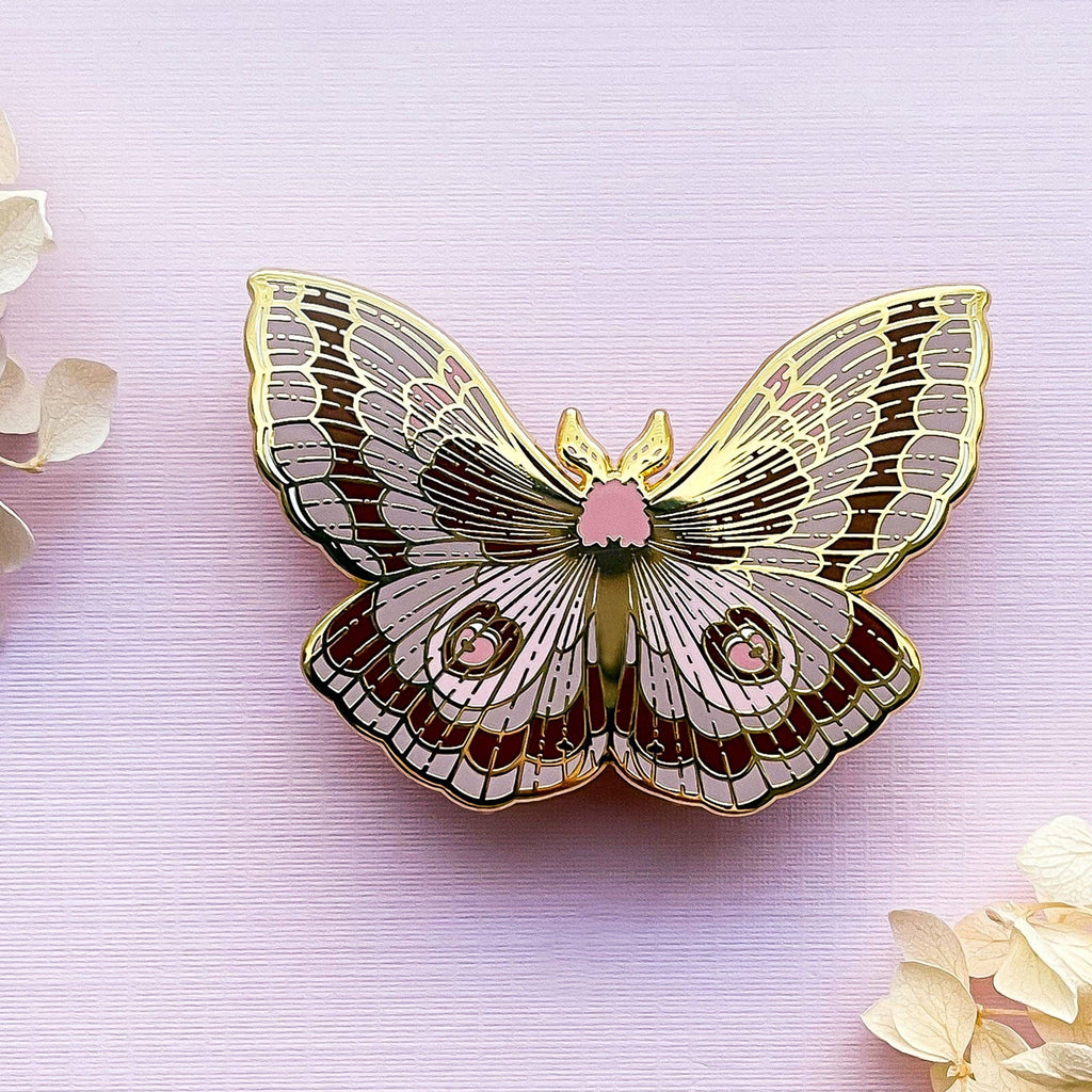 Coloradia Velda Pine Moth (Coloradia velda) Enamel Pin