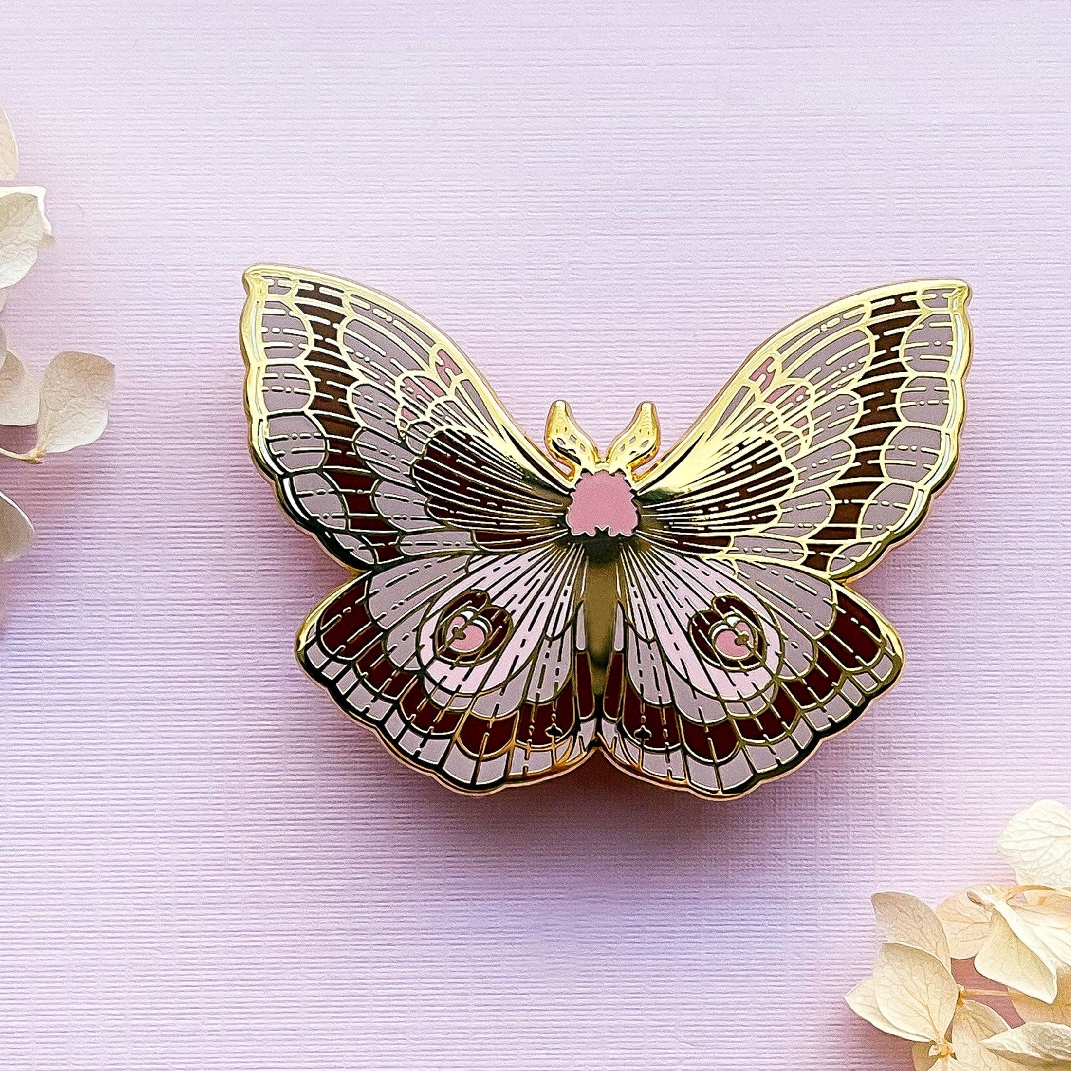 Coloradia Velda Pine Moth (Coloradia velda) Enamel Pin
