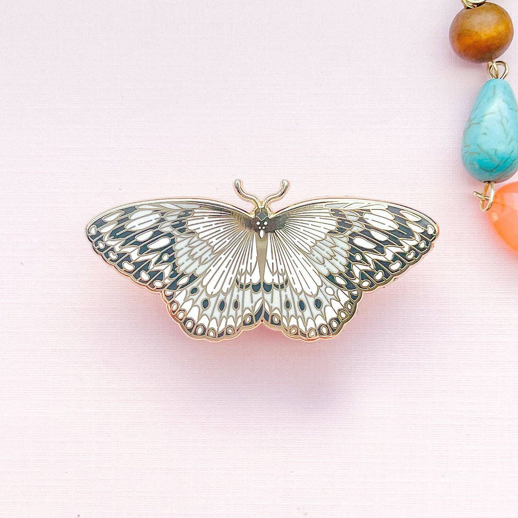 Paper Kite Butterfly (Idea leuconoe) Enamel Pin