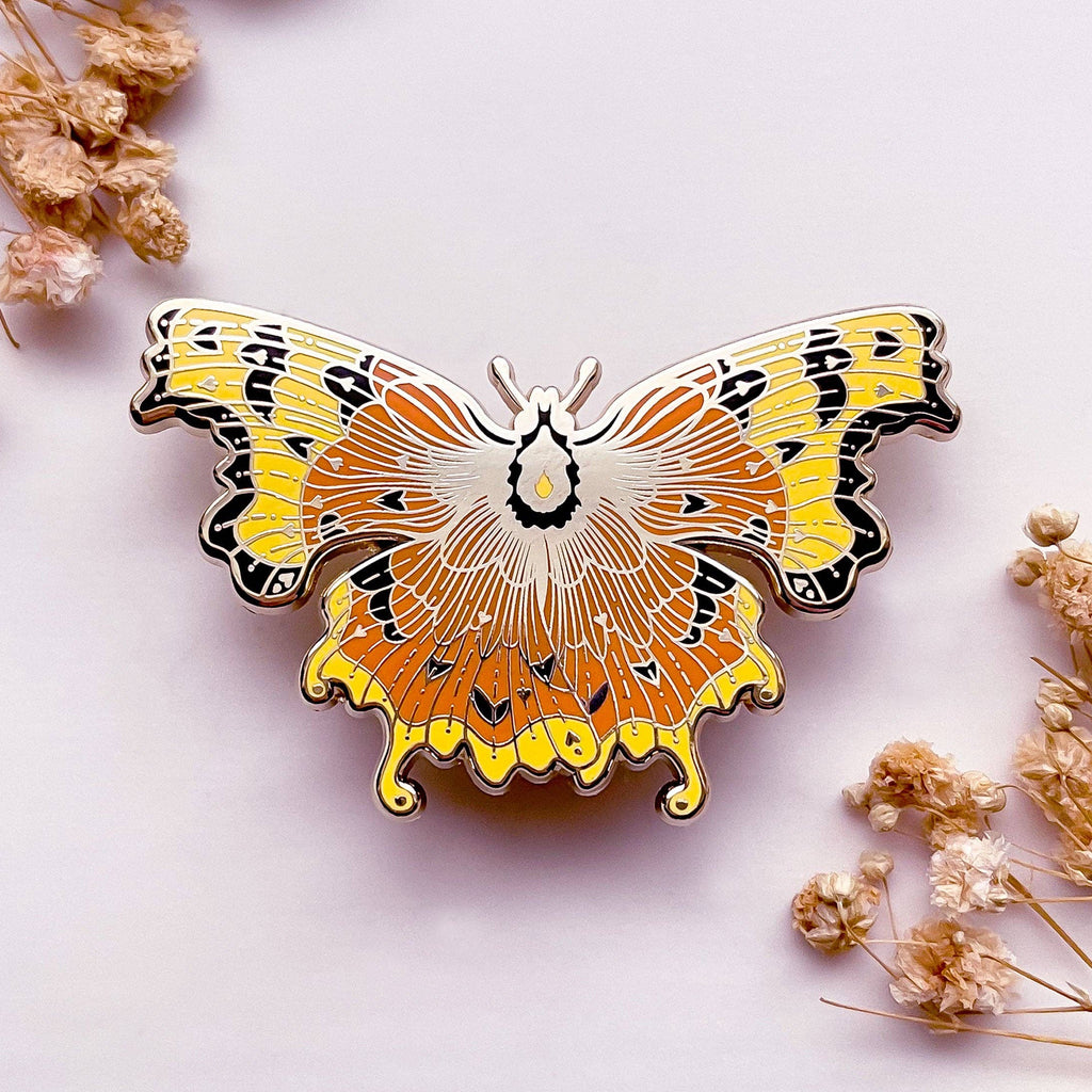 Comma Butterfly (Polygonia c-album) Enamel Pin